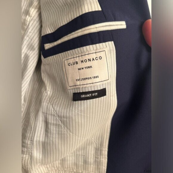 Club Monaco Loro Piana Zelander Fabric Blue Blazer Jacket - Picture 4 of 7